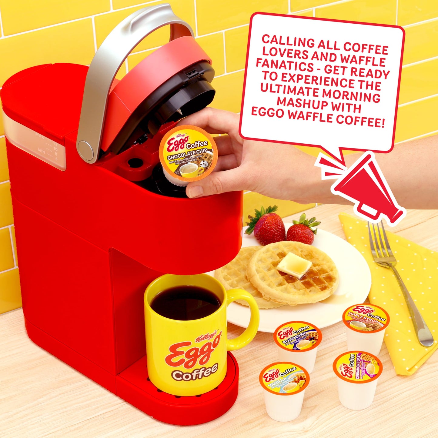 Eggo Chocolate Chip Waffle Flavored Coffee Pods for Keurig, Fair Trade Certified, 40 Count