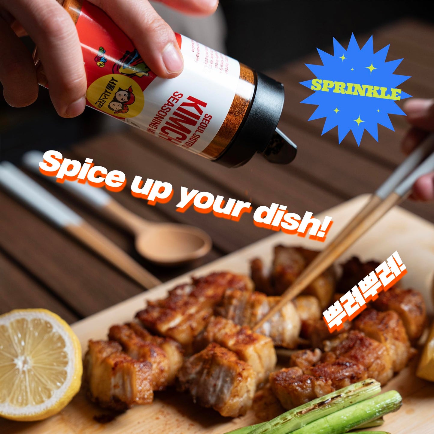 SEOUL SISTERS Korean Kimchi Powder Seasoning Mix 3.5 oz (100g) 1EA - ORIGINAL Spicy Seasoning Mix, Rich in Probiotics, Delicious