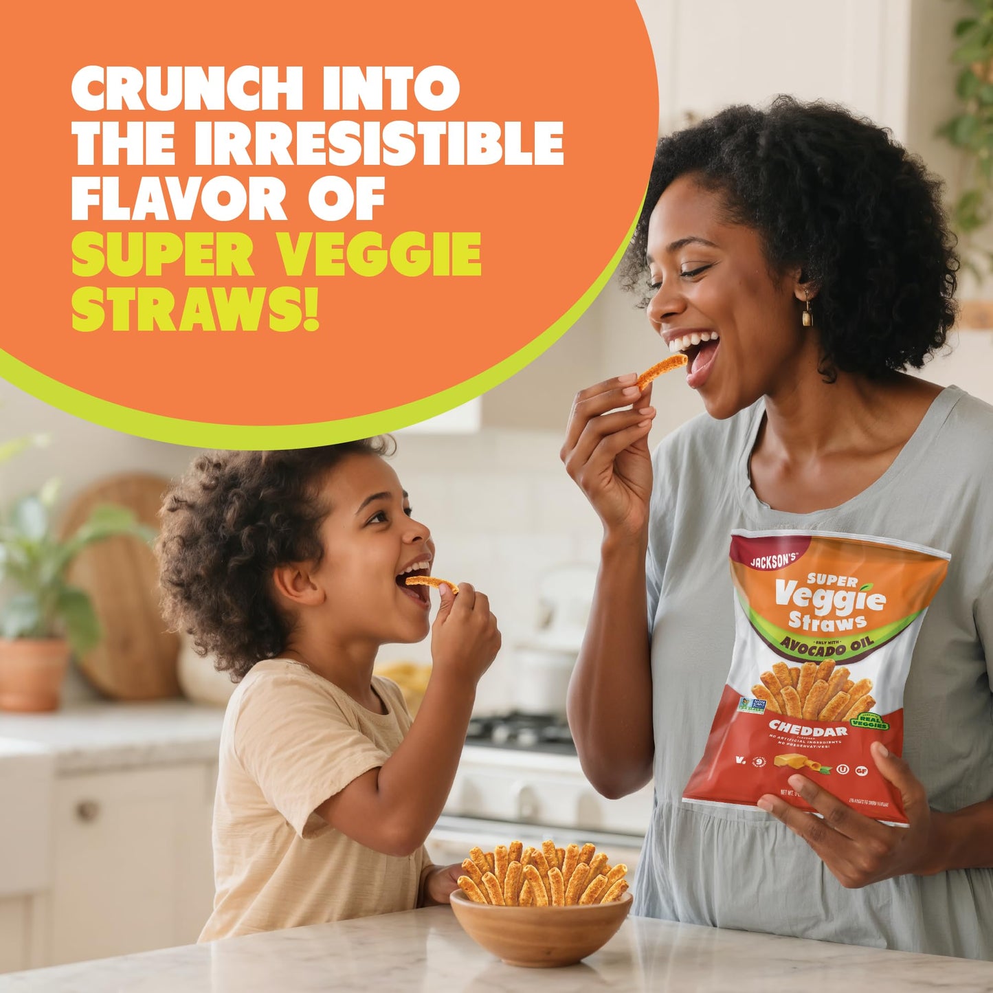 Jacksons Super Veggie Straws Variety Pack - Gluten Free, Made with Avocado Oil, 5 oz (Pack of 6) - Ranch, Cheddar, Sea Salt