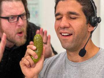 DR DINGUS Emotional Support Pickle Toy - 100+ Positive Phrases - Family Friendly Gag Gift for Class, Office, Friends