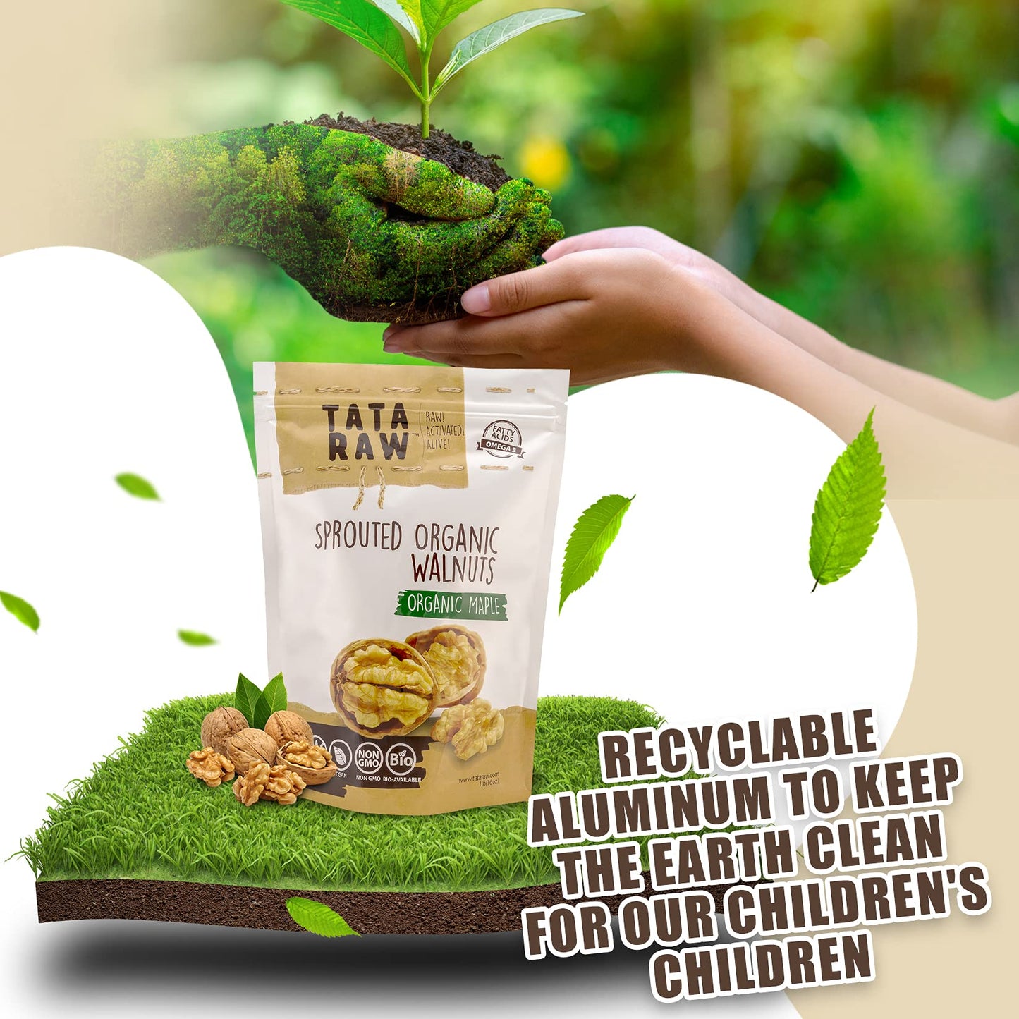 Tata Raw - Sprouted Organic Maple Walnuts -1 Lb