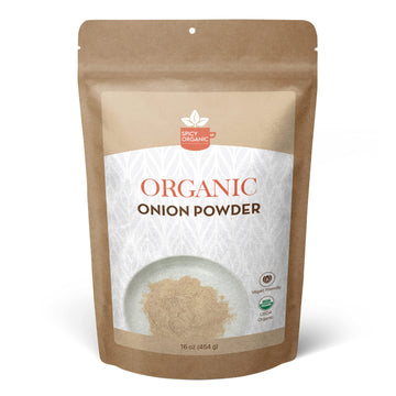 Spicy Organic Onion Powder - 16 Oz. - Certified Usda Organic - Non-Gmo - White Onion Powder Seasoning For Dressings, Dips, Casse