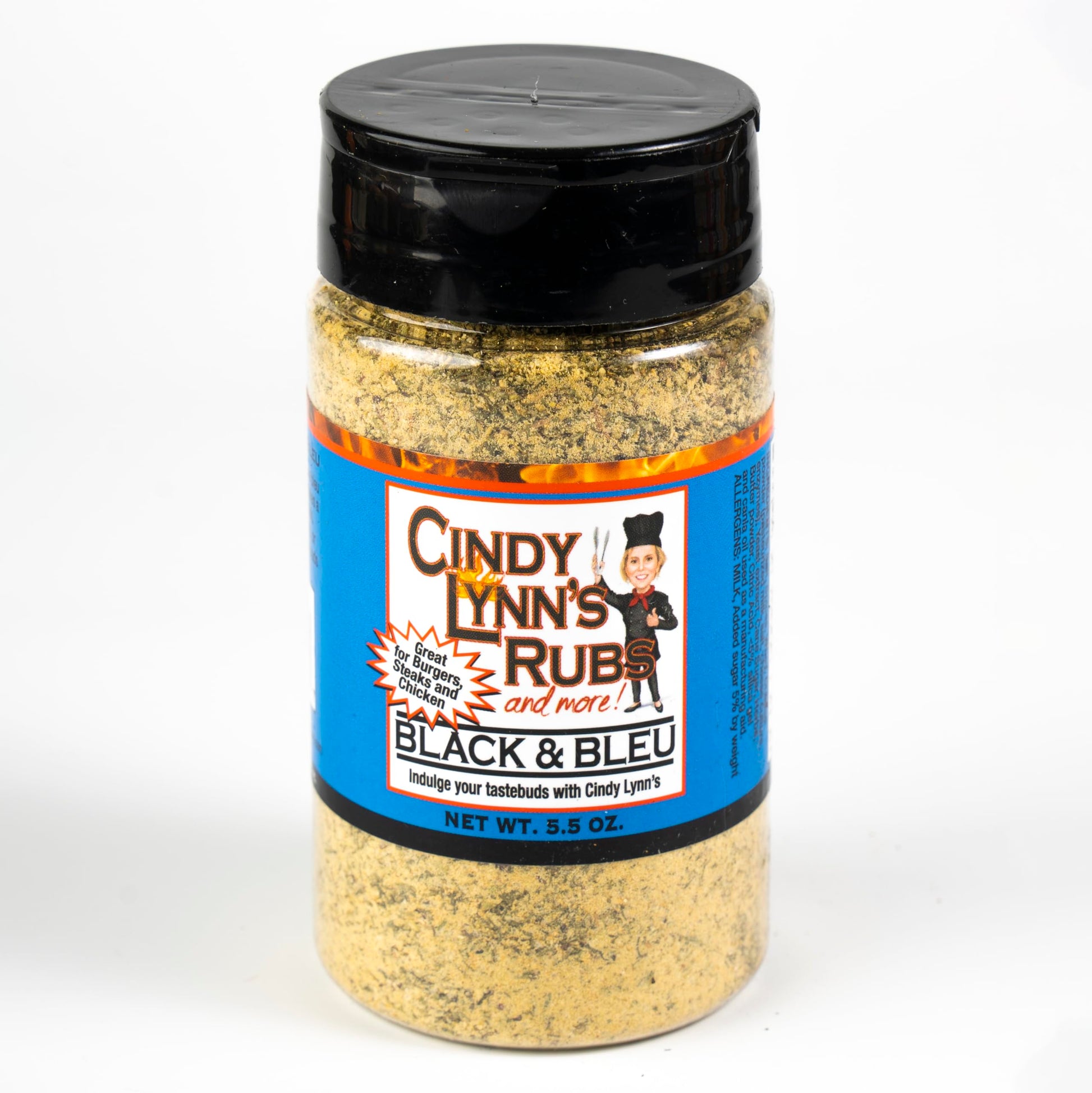 CINDY LYNNS Black and Bleu Steak Rub Seasoning, 5.8 oz, MSG Free, Ideal for Pork and Beef