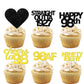 18pcs Black Gold Glitter Dessert Cupcake Pick for Straight Outta 1927 Cheer to 98 Years Old Theme Decor Supplies Happy 98th Birt