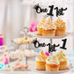24Pcs 1st Birthday Cupcake Toppers Glitter First Birthday Cake Decorations One Cupcake Picks for Kids Baby Shower 1st Birthday P