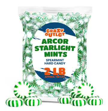 Arcor Starlight Mints - 2 Pound Bulk Pack (About 150 Count) - Spearmint Hard Candy