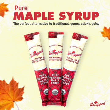 UnTapped Vermont Maple Syrup Packets for Athletes, Box of 20-0.96 Fl Oz | Organic Pure Maple Syrup for Natural Endurance Energy