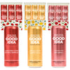 Good Idea Sparkling Water, Functional Beverage, No Caffeine, No Sugar, Variety Pack, 12 Fl Oz (Pack of 18), 3 Flavors