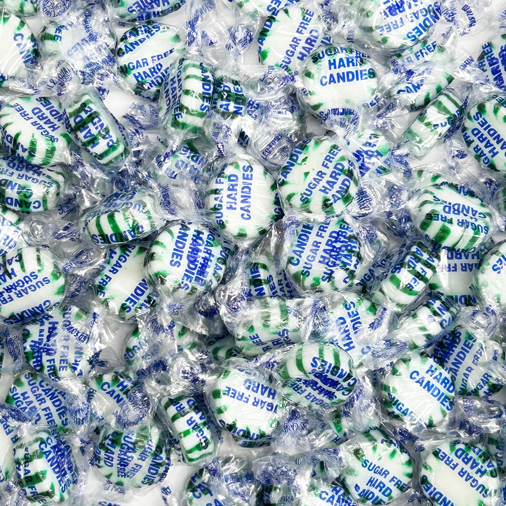 Sugar Free Starlight Spearmint Hard Candy 1 Pound - Individually Wrapped Starlight Mint Discs Hard Candy For Snacks & Treats - A