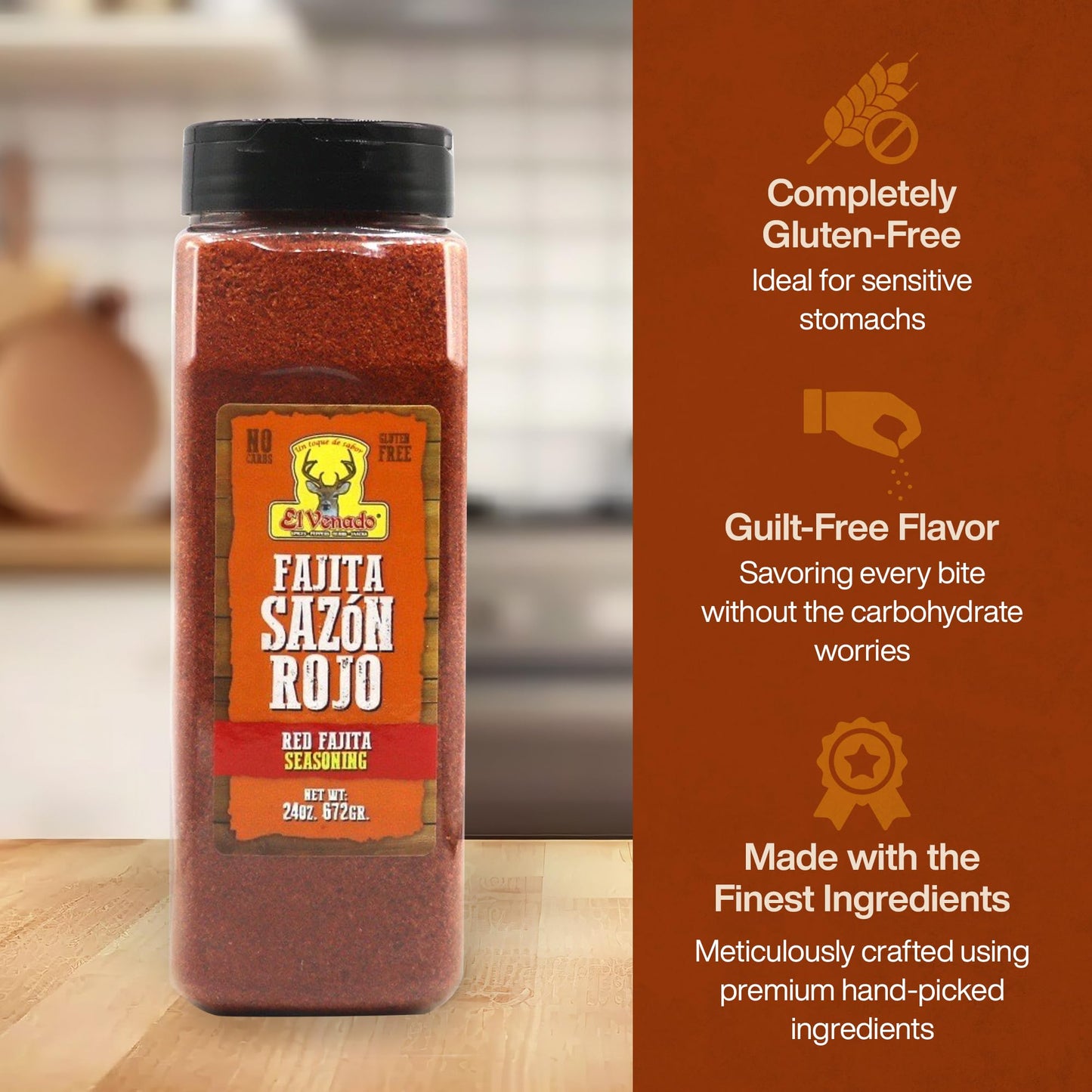 El Venado Fajita Sazon Rojo 24Oz - Irresistibly Bold And Flavorful Fajitas Seasoning Mix For Grilling, Searing, And Saut  Ing -