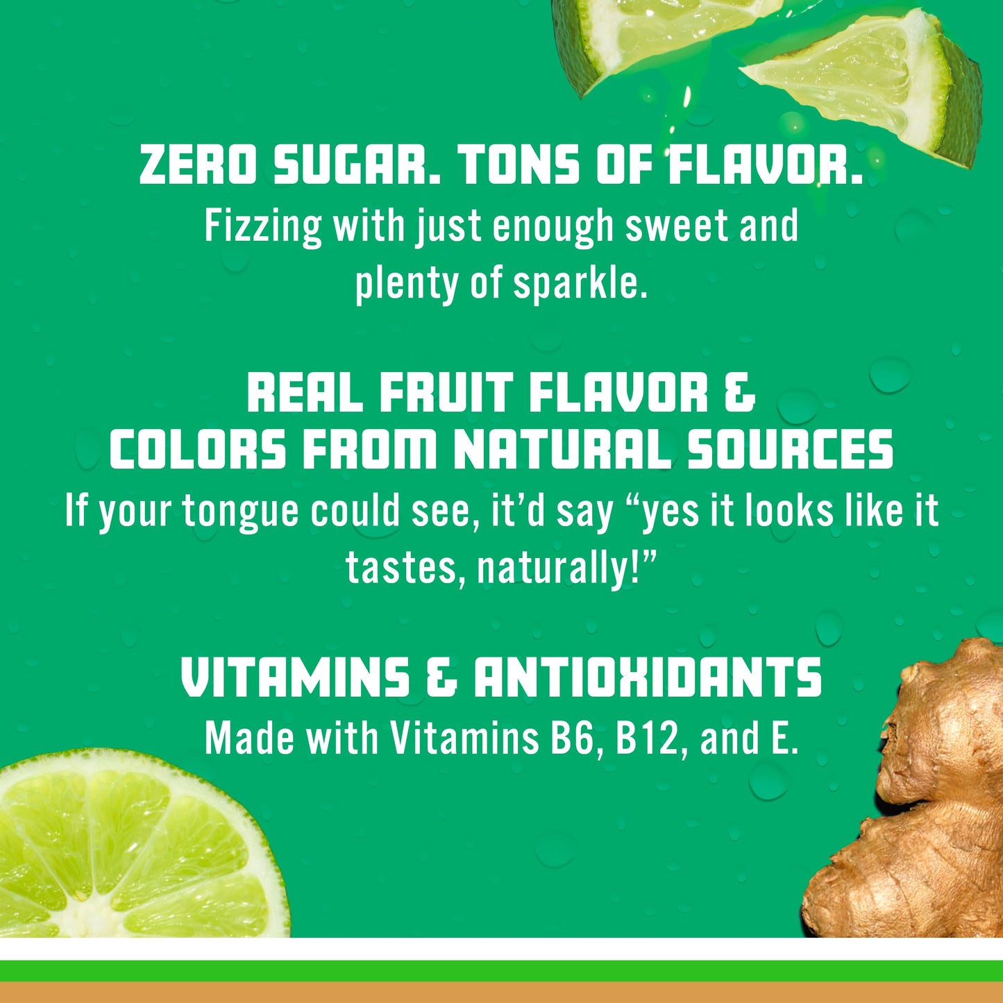 Sparkling Ice, Ginger Lime Sparkling Water, Zero Sugar Flavored Water, with Vitamins and Antioxidants, Low Calorie Beverage, 17