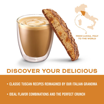 Nonni's Salted Caramel Biscotti Italian Cookies Tub - Biscotti Individually Wrapped Salted Caramel Coffee Cookies - Biscotti Mil