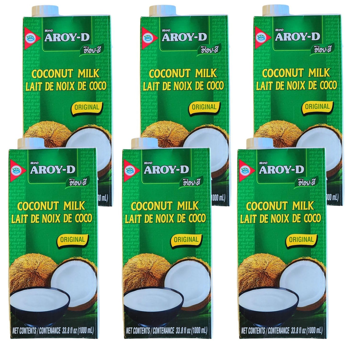 Aroy-D Coconut Milk Lait De Noix De Coco, Rich & Creamy, Ideal for Curries, Dessert, Beverages, and Other Preparation, 33.8 Fl O