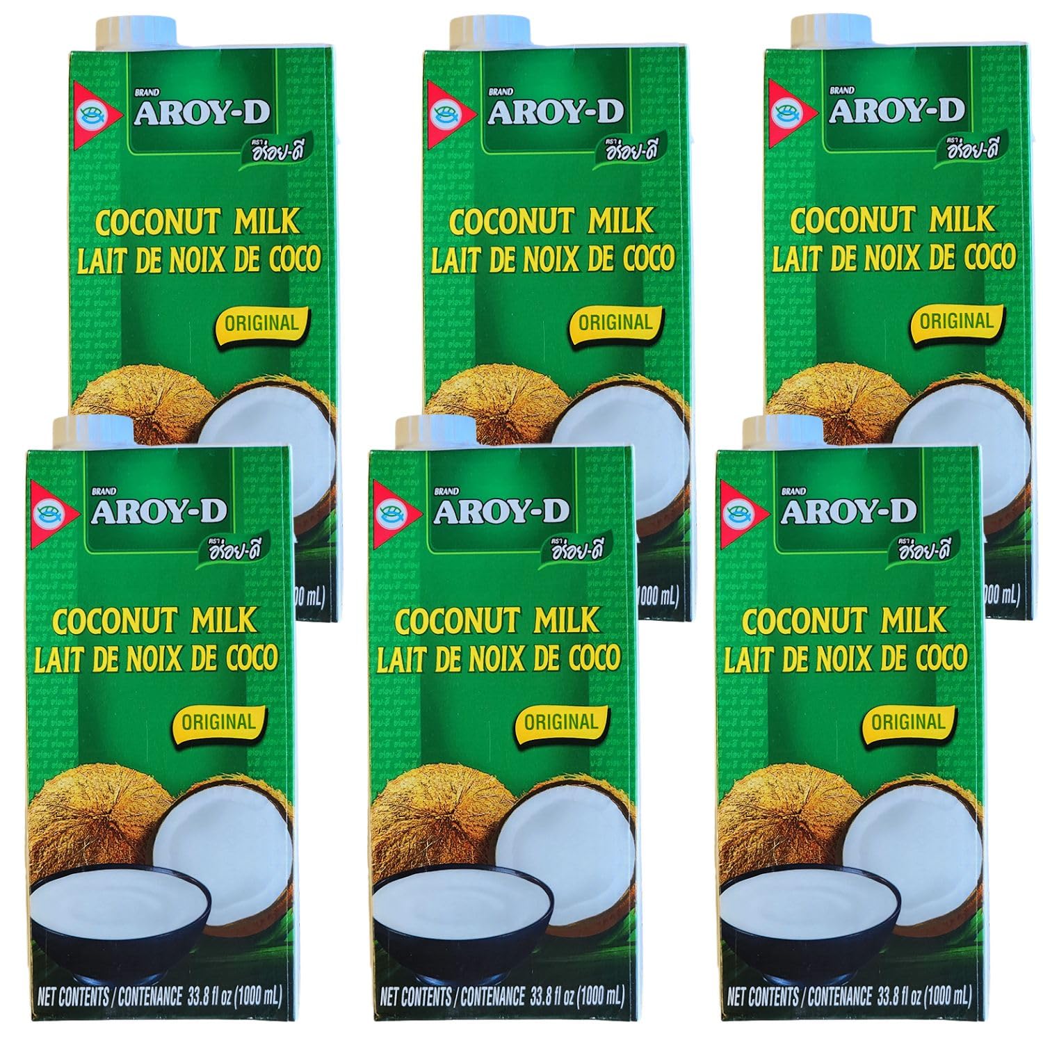 Aroy-D Coconut Milk Lait De Noix De Coco, Rich & Creamy, Ideal for Curries, Dessert, Beverages, and Other Preparation, 33.8 Fl O