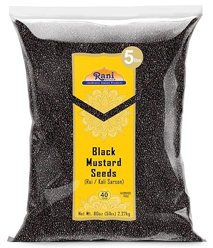 Rani Black Mustard Seeds Whole Spice (Kali Rai) 80Oz (5Lbs) 2.27Kg Bulk ~ All Natural | Gluten Friendly | Non-Gmo | Vegan | Indi