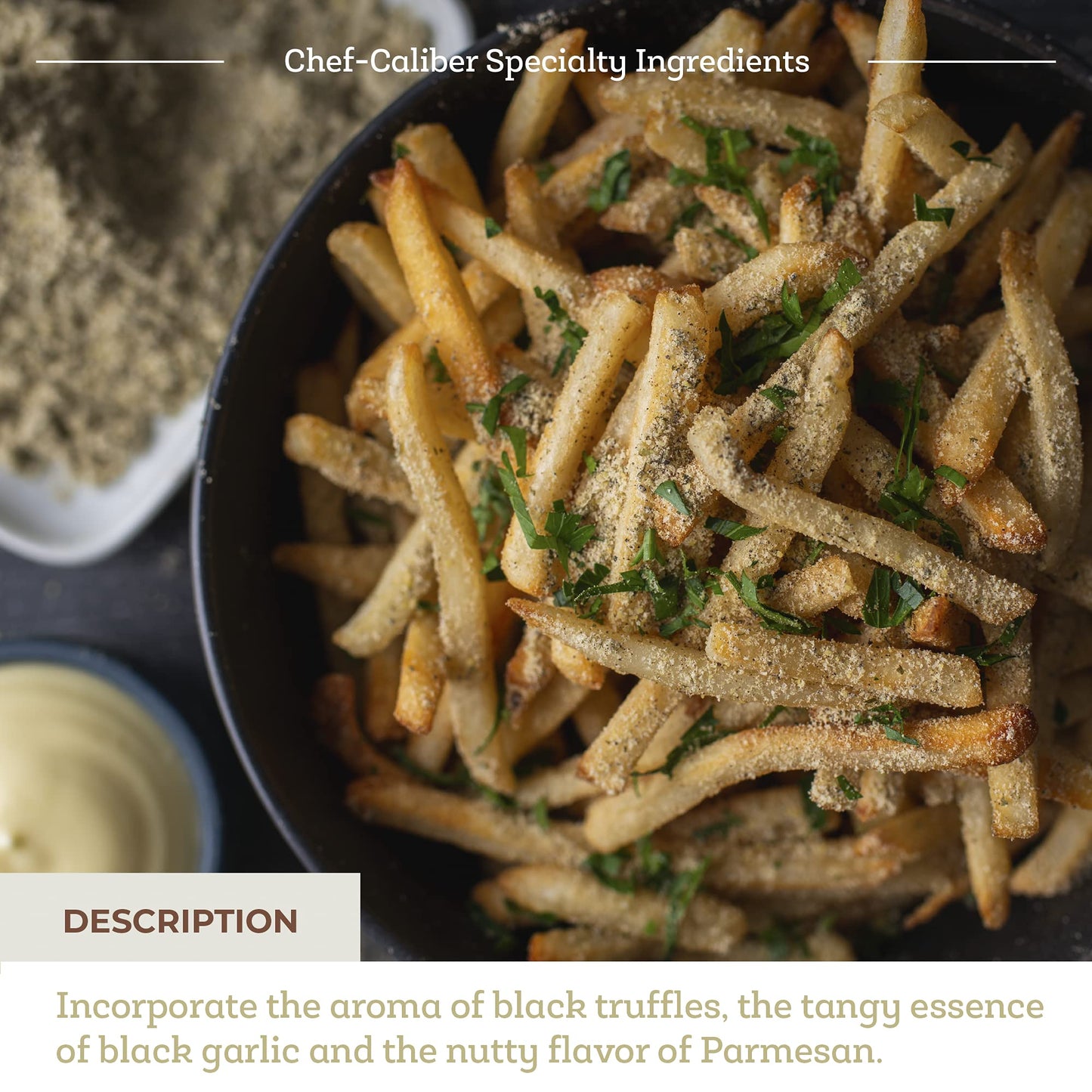 Fresh & Wild Truffle Parmesan Black Garlic Seasoning, 4 oz, Umami Flavor Enhancer for Fries, Potatoes, Popcorn