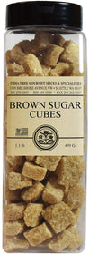 India Tree Brown Sugar Cubes, 1.1 Pound Jar, European Style Cane Sugar From Mauritius, Rough Cut Unrefined Brown Sugar