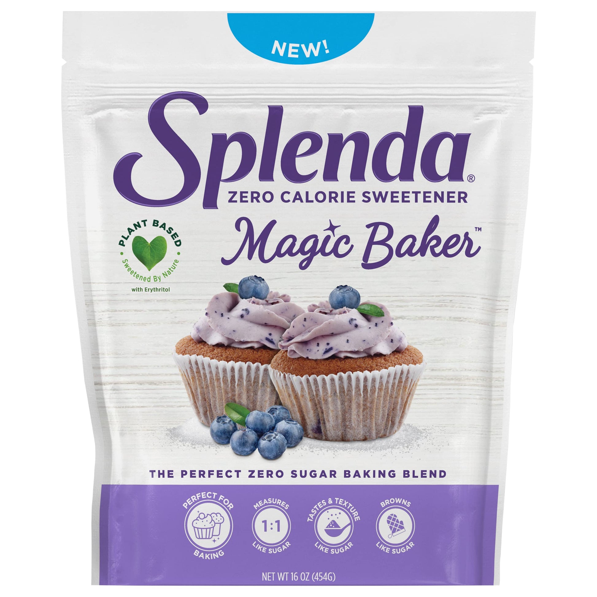 Splenda Magic Baker Zero Calorie Plant Based Granulated Baking Blend With Stevia, Erythritol And Allulose - Zero Sugar, Keto Fri