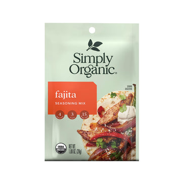 Simply Organic Fajita Seasoning, Certified Organic | 1 Oz | Pack Of 3
