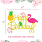 Laventy Glitter Flamingo Cake Toppers Flamingo Happy Birthday Cake Decoration Tropical Hawaiian Luau Themed Party Supplies