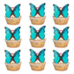 Gyufise 48Pcs Edible Butterfly Cake Decorations - Wafer Paper Butterflies & Cupcake Toppers In Green