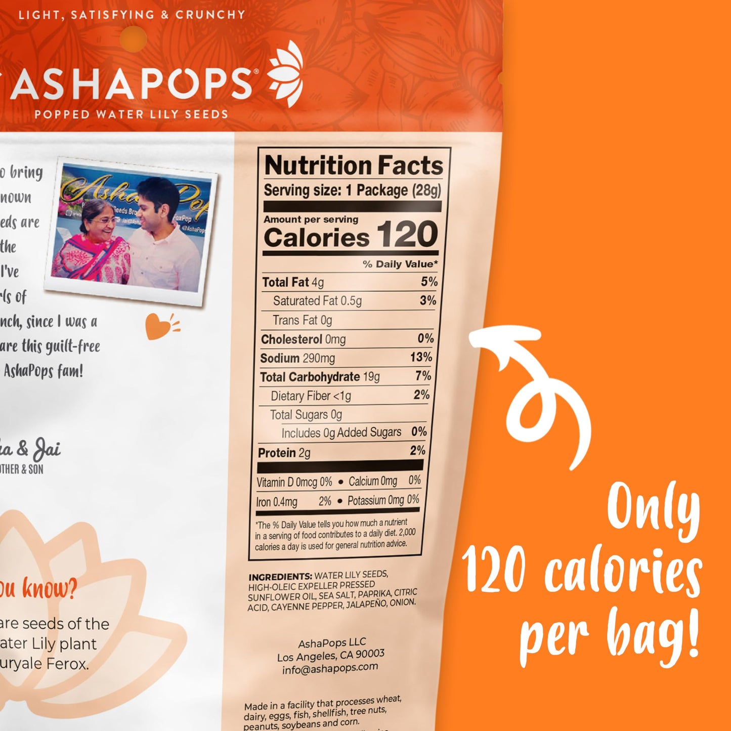 AshaPops Chili Flavored Popped Water Lily Seeds - Gluten-Free, Vegan, Paleo, Nut-Free, Corn-Free, Soy-Free, Non-GMO, Delicious P