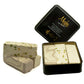 Mughe Gourmet Halvah Assortment 1.88lb (850g) Tin Gift Box - 3 Delicious Vegan Marble Tahini Halvah Bars Pistachio, Cocoa, Vanil