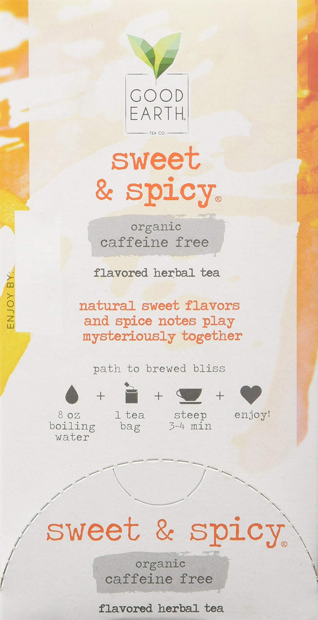 Good Earth Tea Co. Organic Sweet & Spicy Herbal Tea, Caffeine Free, 18 Count