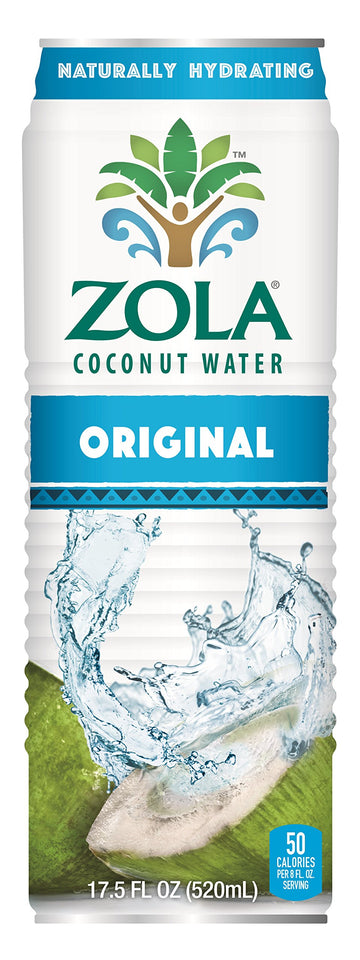 Zola 100% Pure Coconut Water, 17.5 Fl Oz (Pack of 12)