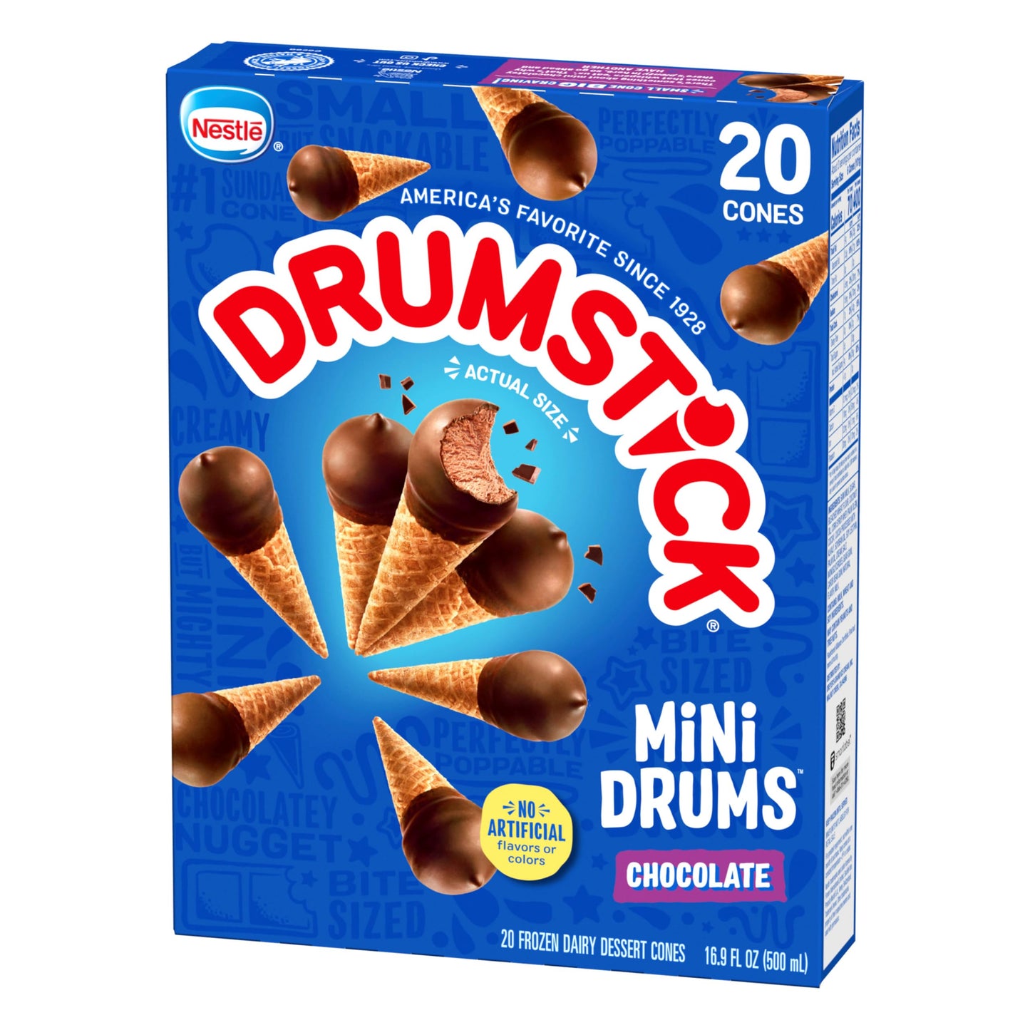 Drumstick Chocolate Mini Drums Sundae Cones, 16.9 Fl Oz (Frozen)