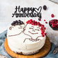 Gyufise 1 Pack Black Glitter Happy Anniversary Cake Topper Anniversary Party Supplies Cake Decoration Wedding Celebration Party