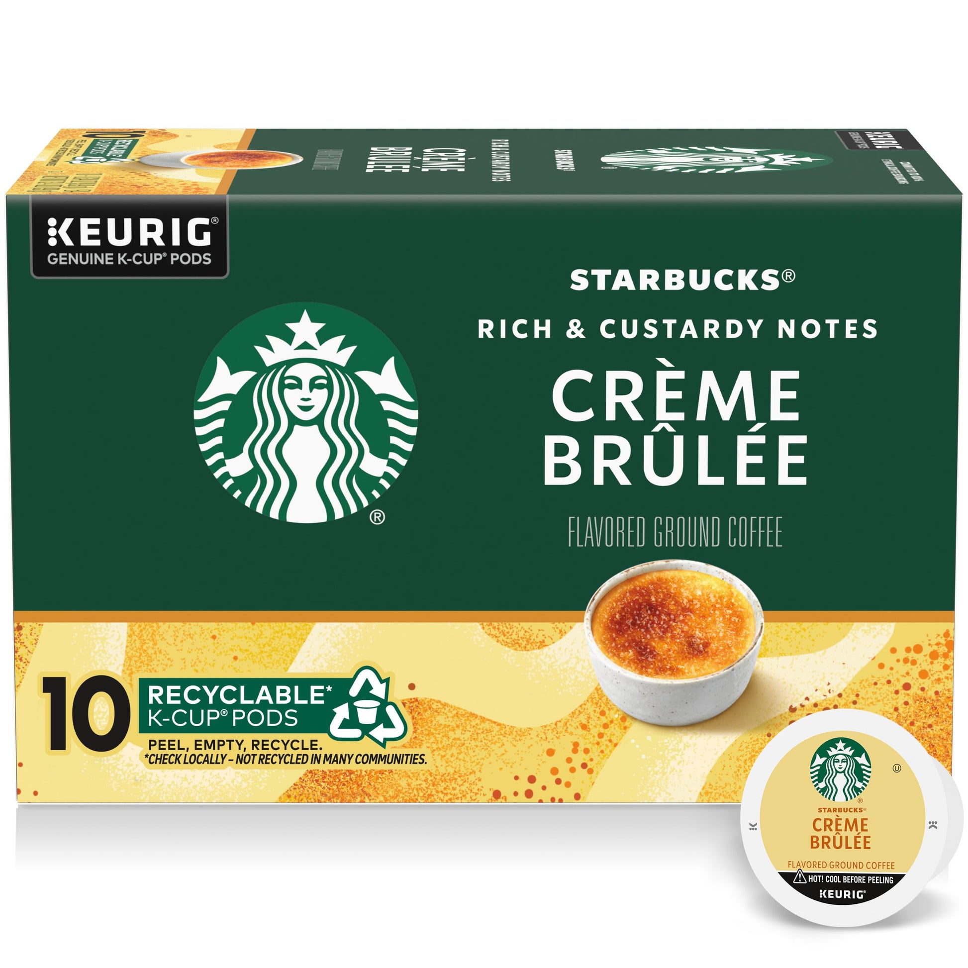 Starbucks K-Cup Coffee Pods, Crème Brûlée Flavor, 100% Arabica, 10 Count
