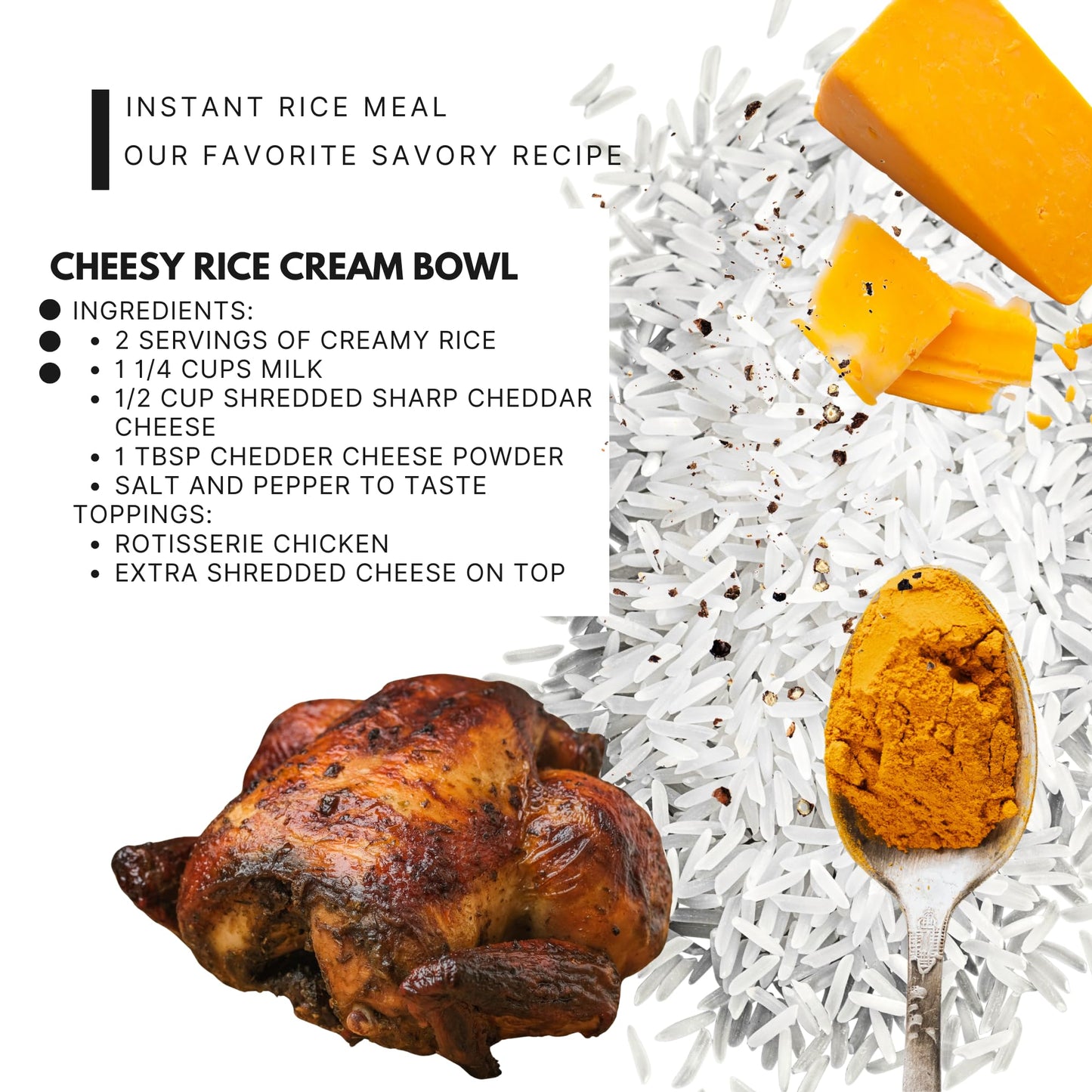 Rice Cream 3 LB, Plain Jasmine White Rice Hot Rice Cereal Scoop Included - 48 oz Easily Digestable Carb Source Emergency Food Su