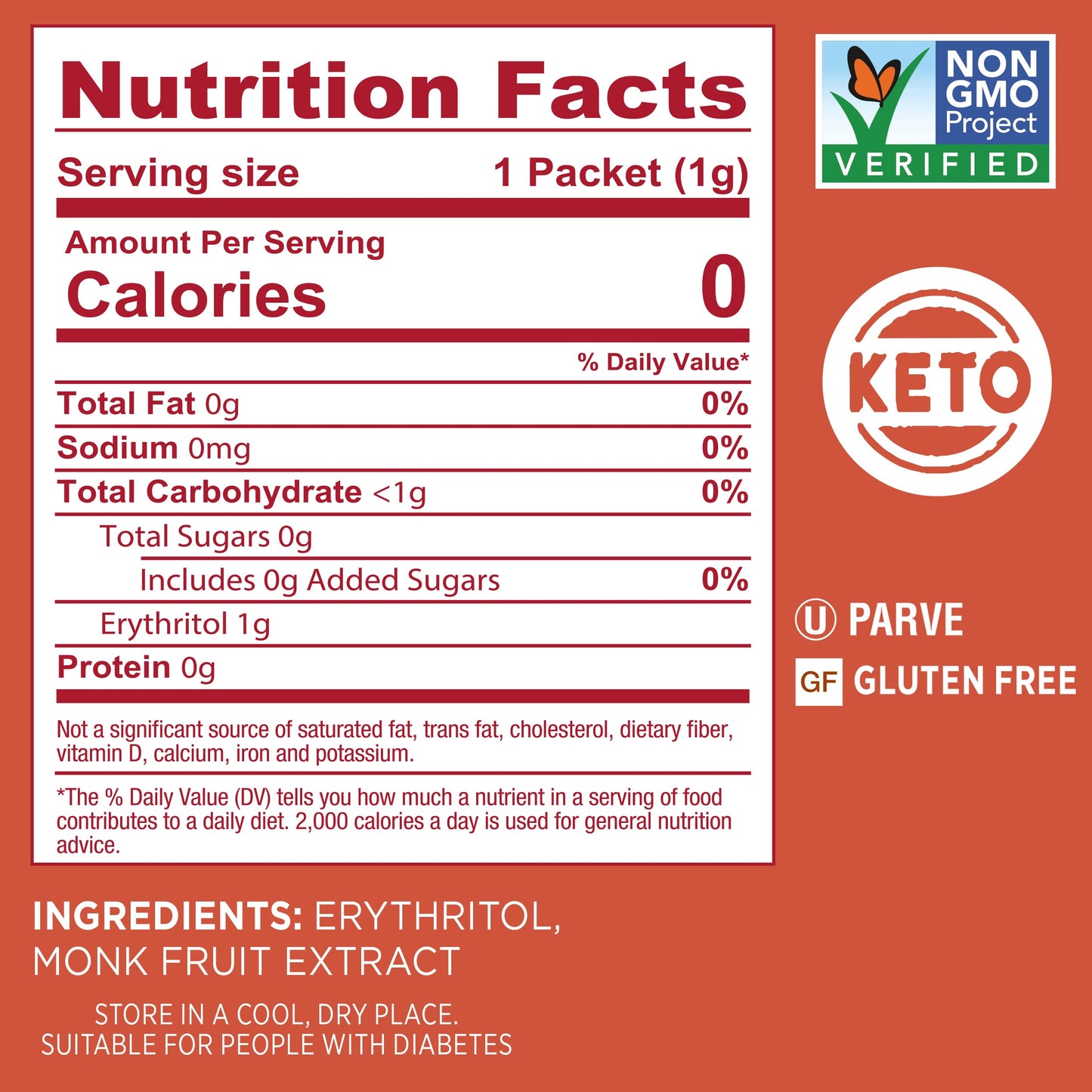 Splenda Naturals Monk Fruit Zero Calorie All Natural Sweetener Substitute, Keto Sugar Alternative (80 Count)