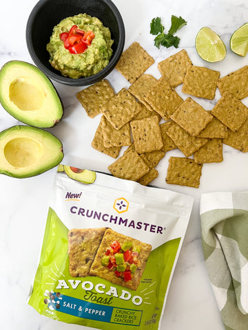 Crunchmaster Avocado Toast Crunchy, Baked Rice Crackers, Salt & Pepper, No Artificial Flavors, Vegan, Kosher, Gluten Free & Non-
