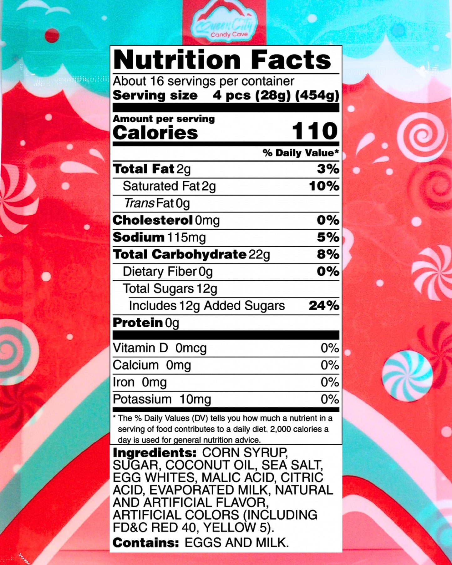 QUEEN CITY CANDY CAVE Strawberry Cheesecake Salt Water Taffy - Assorted Flavors - 1 Pound Bulk Candy