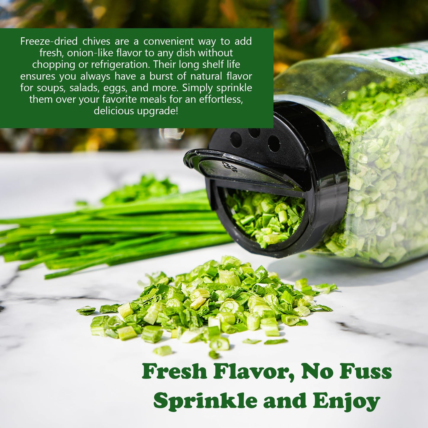 Npg Freeze-Dried Chives 2 Oz, Dehydrated Chopped Chives, Mild Onion Herb For Cooking, Soup, Ramen, Stir Fry & Garnish, Non-Gmo,