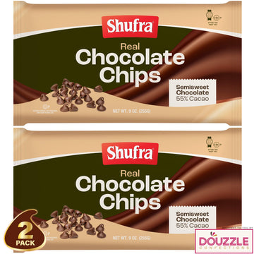DOUzzle Gluten Free Dark Chocolate Chips for Baking - For Cookies, Cakes, Cupcakes (9 OZ, Pack of 2) Kosher for Passover Food - 
