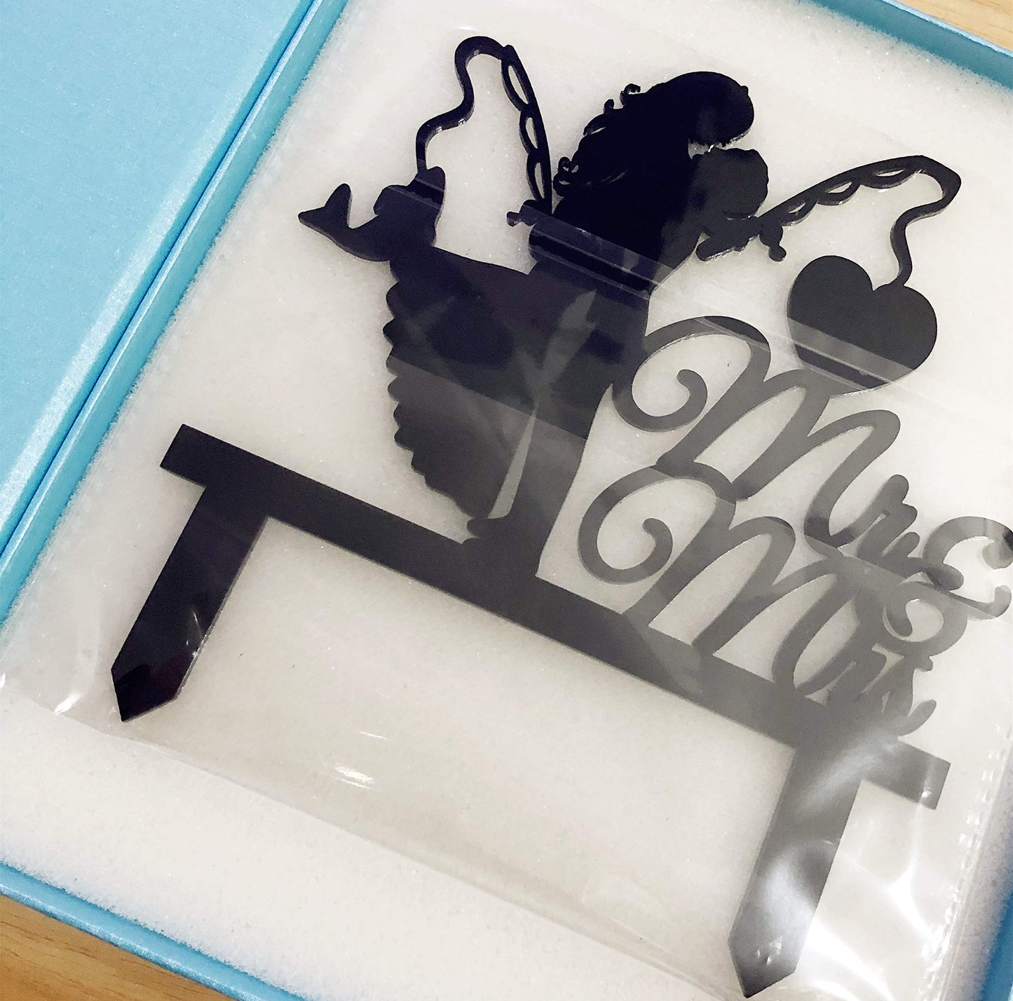 iEventStar Wedding Cake Topper Bride Groom Fishing Black 1 Count