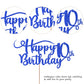 Rssta i Happy 10th Birthday Cake Topper, Glitter Number 10, Deep Blue, Paper, Model XM223