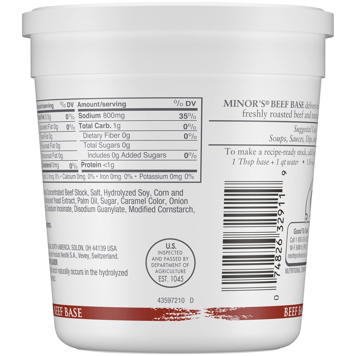 Minor s Beef Base, Great for Soup Broth and Sauces, 0 Grams Trans Fat, No Added MSG, 16 oz Tub