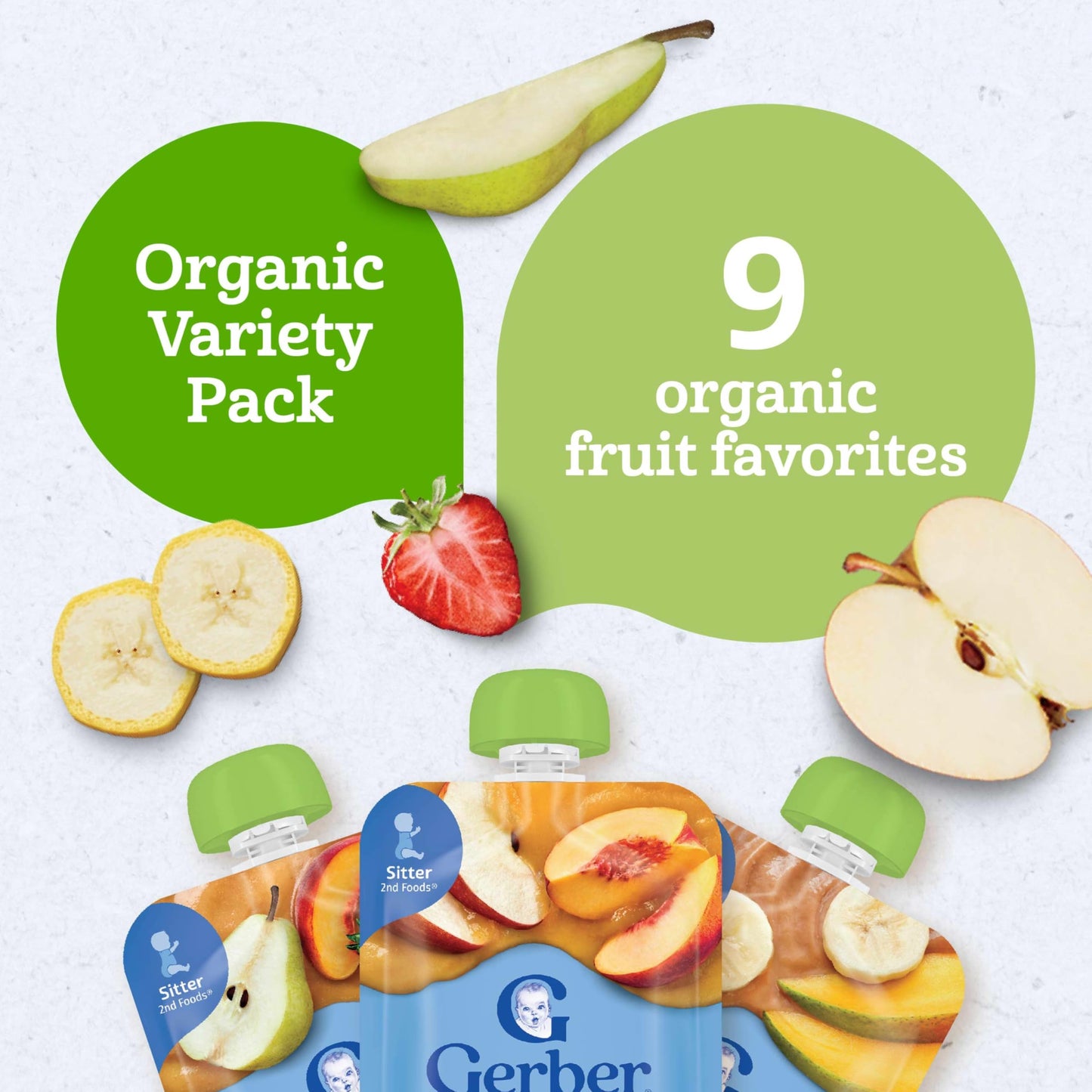 Gerber Organic Pouches Value Pack, 3.5 Oz Pouch (9 Pack)