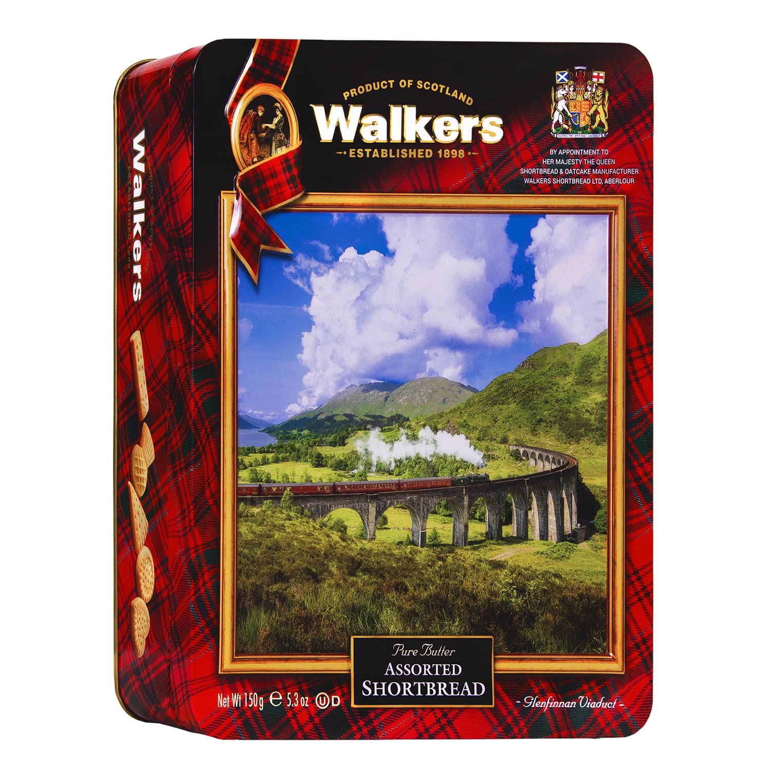 Walkers Glenfinnan Viaduct Shortbread Cookie Tin - Authentic Shortbread Cookies from Scotland, 14pcs, 5.3oz