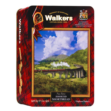 Walkers Glenfinnan Viaduct Shortbread Cookie Tin - Authentic Shortbread Cookies from Scotland, 14pcs, 5.3oz
