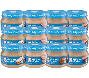 Gerber 2Nd Foods 12 Total 2.5 Ounce Jars Of Each Flavor (3 Turkey & Turkey Gravy, 3 Ham And Ham Gravy, 3 Chicken & Chicken Gravy