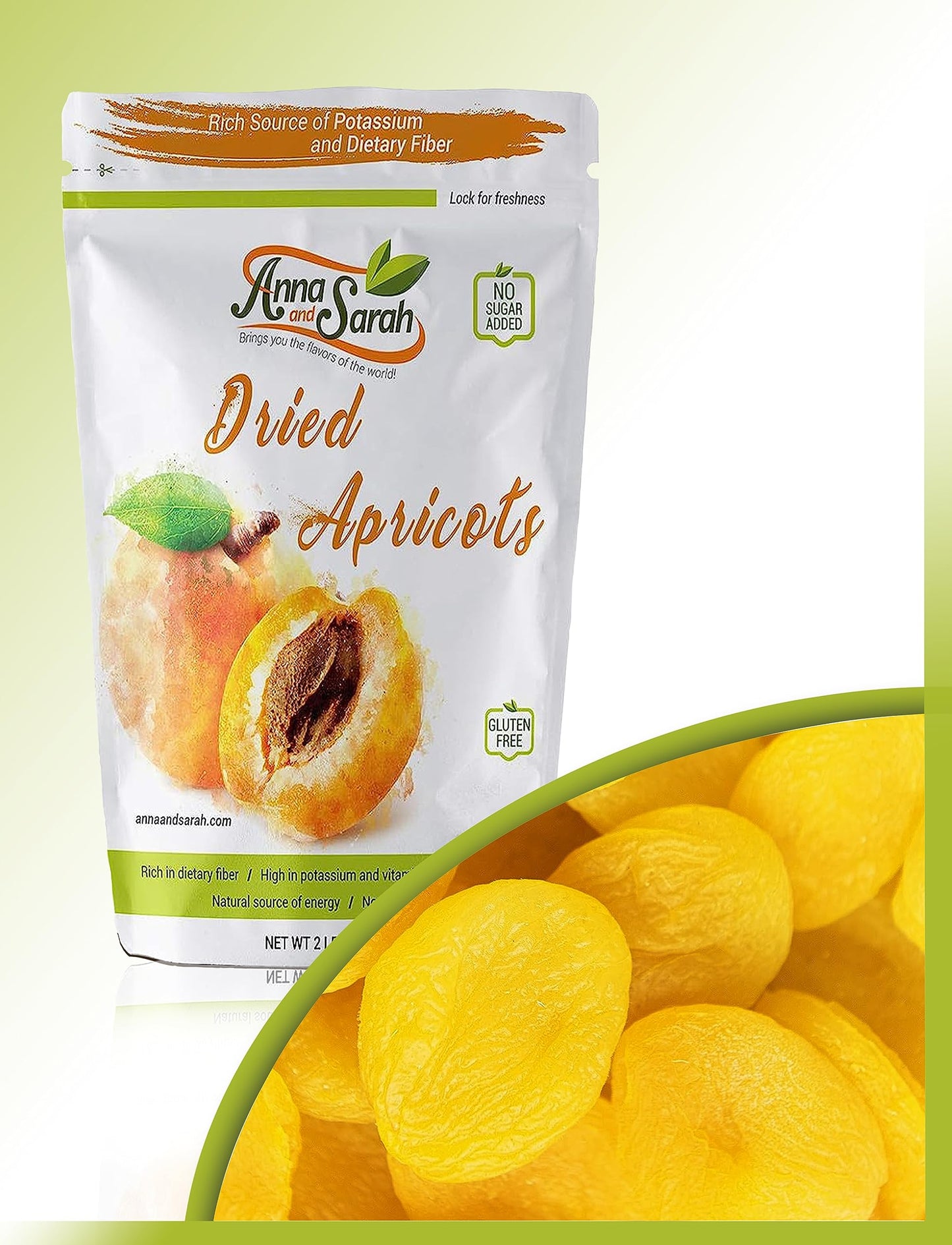 Anna And Sarah Dried Turkish Apricots In Resealable Bag, 5Lbs (1 Pack)