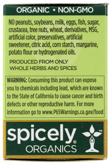 Spicely Organic Seasoning Zaatar W/Salt 0.35 Ounce ecoBox Certified Gluten Free