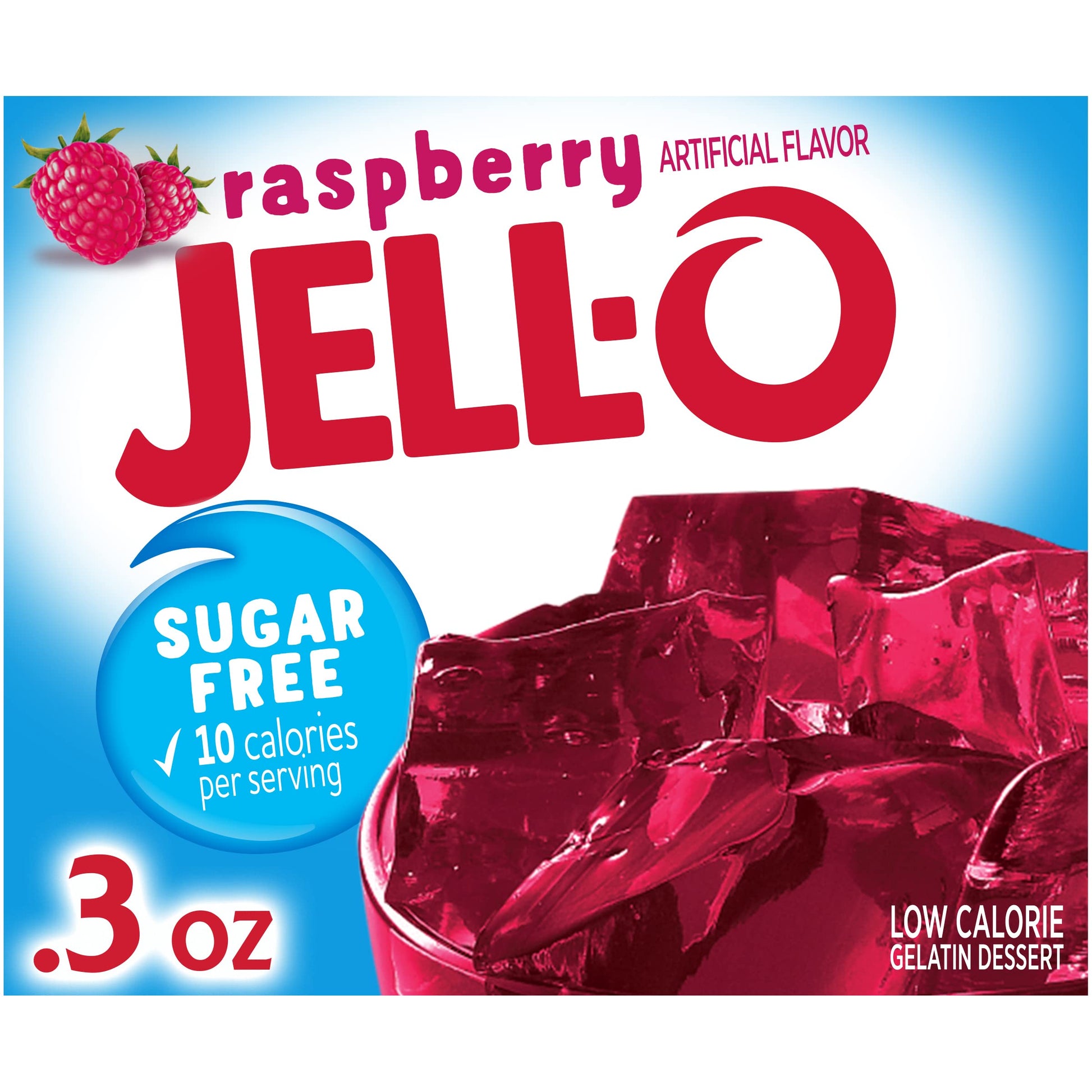 HEINZ Jell-O Raspberry Sugar Free Gelatin Dessert Mix, 24 Pack, 0.3 oz Boxes