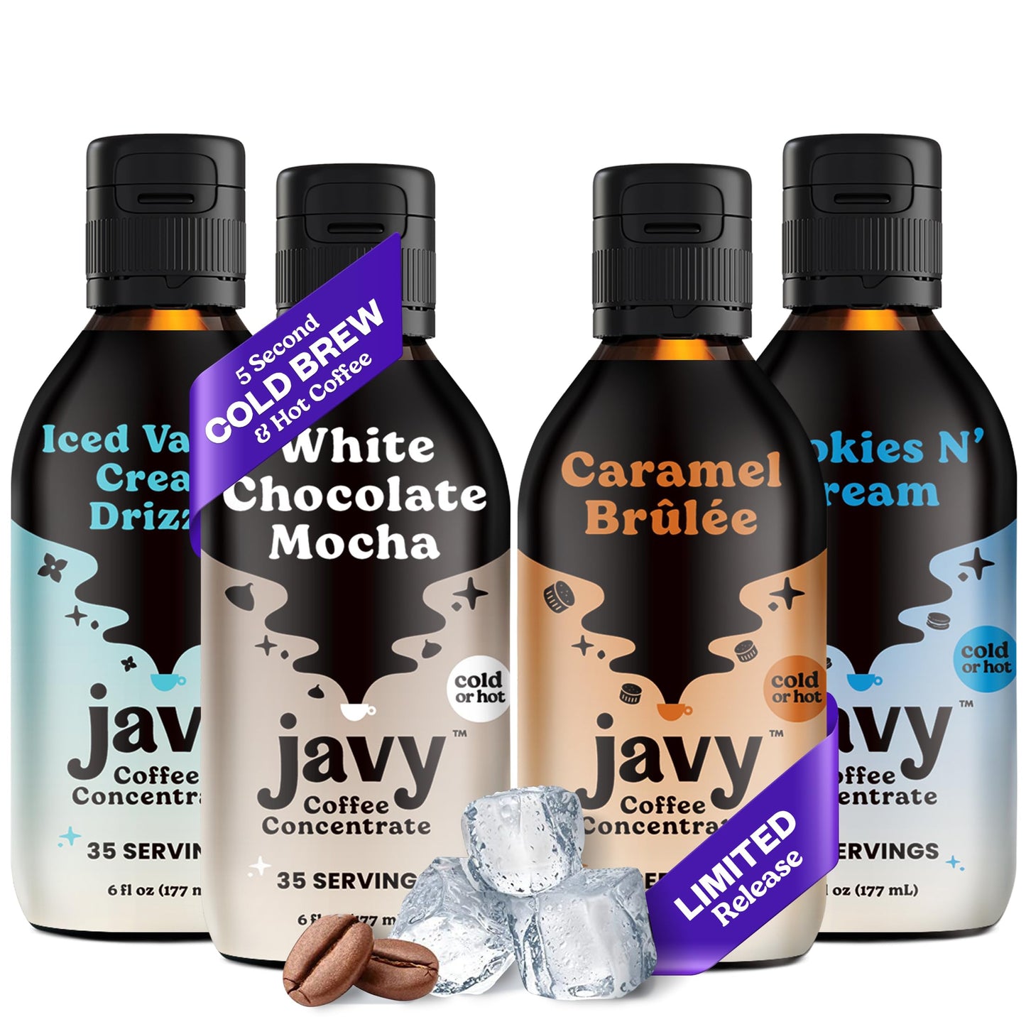 Javy Coffee Concentrate - Cold Brew Coffee, Perfect For Instant Iced Coffee, Cold Brewed Coffee And Hot Coffee, 35 Servings - 4 