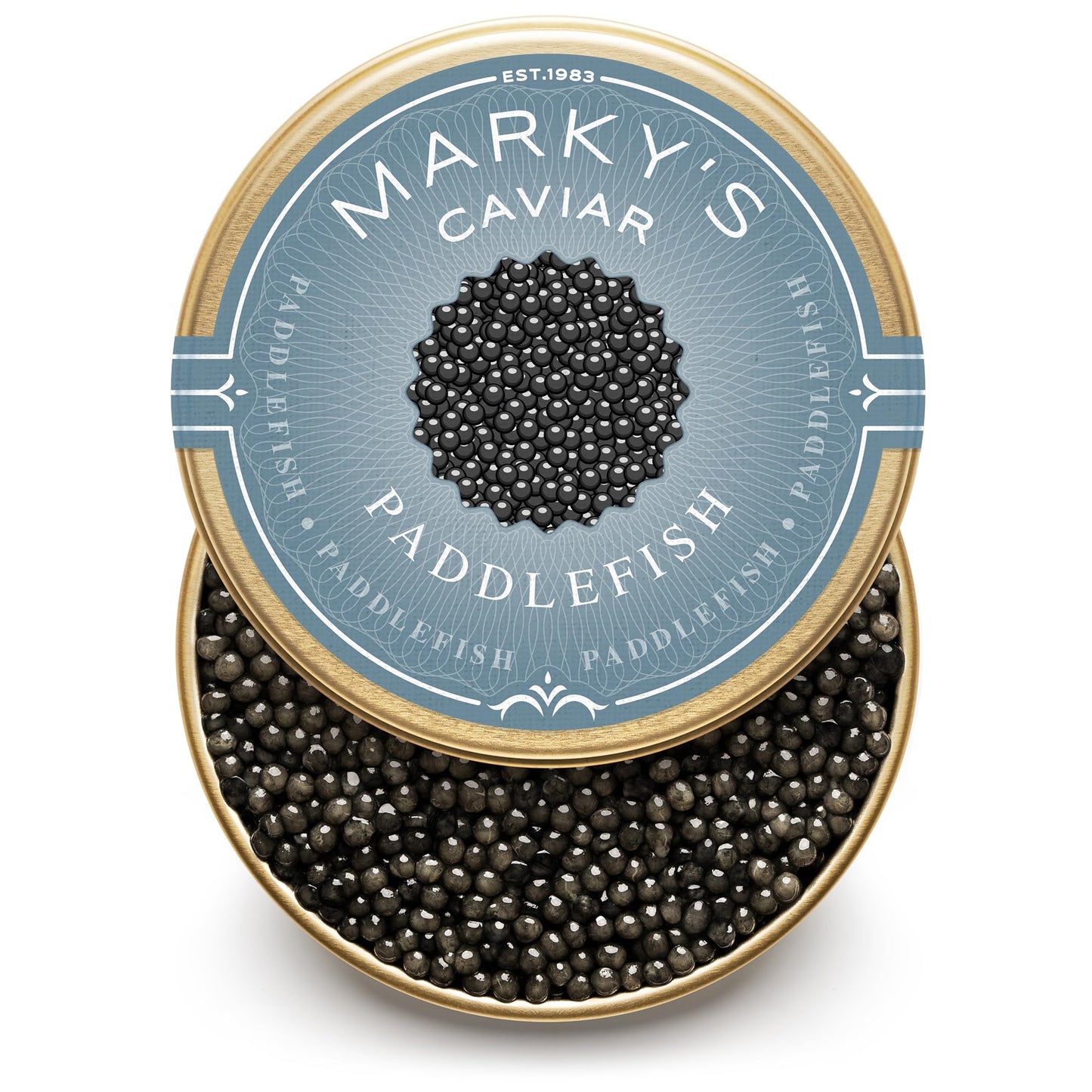 MARKY'S Paddlefish Black American Caviar - 3.5 oz / 100 g - Premium Malossol Black Roe - GUARANTEED OVERNIGHT